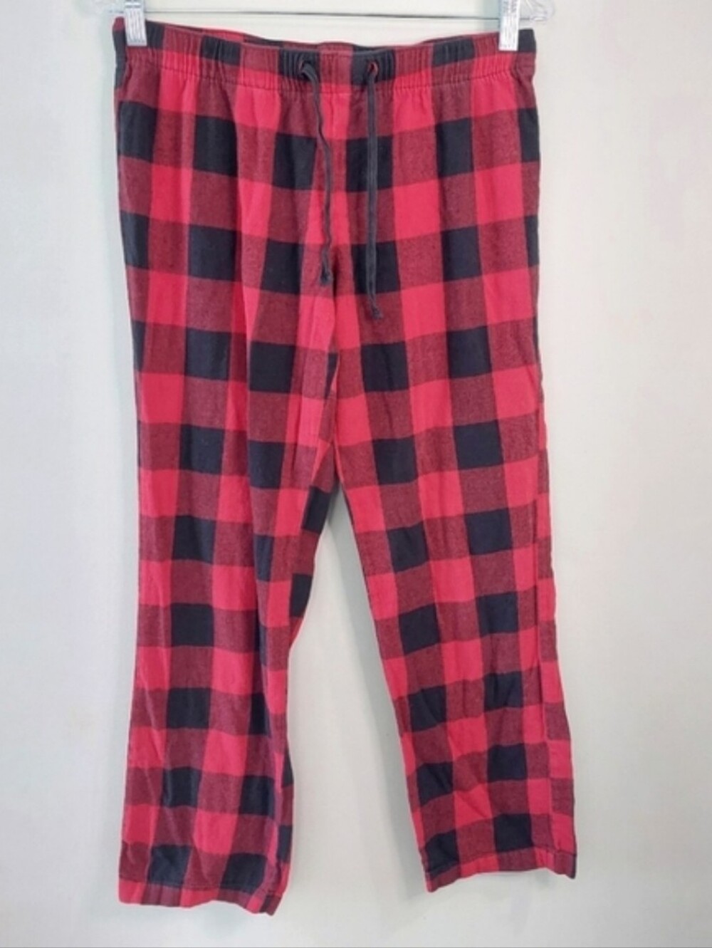Old Navy Women's Pajama Pants Medium Red Black Buffalo Check Drawstring Waist